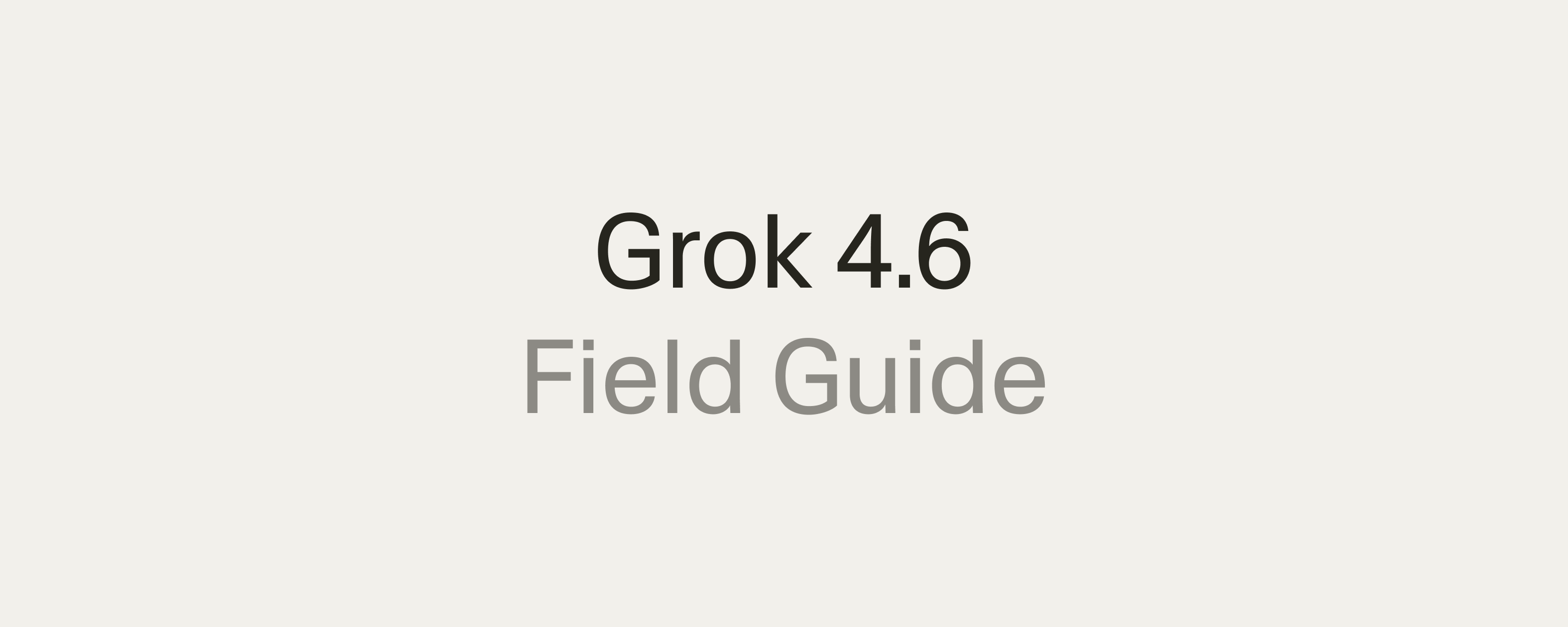 Grok 4.6 – A field guide